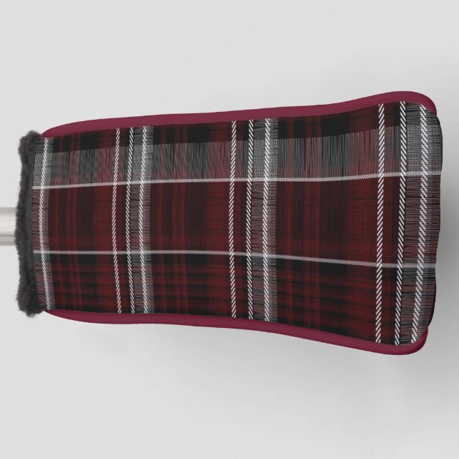 Scotland Tartan Burgundy Gray Celtic Kariert Golf Headcover (Vorderseite)