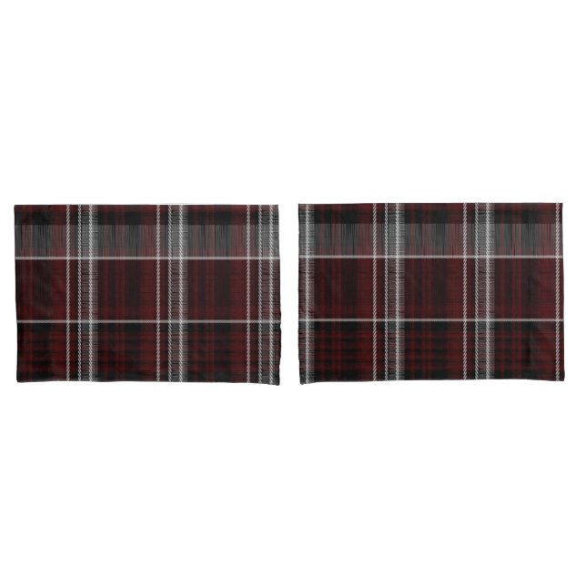 Scotland Tartan Burgundy Gray Celtic Kariert Kissenbezug (Vorderseite-Set)