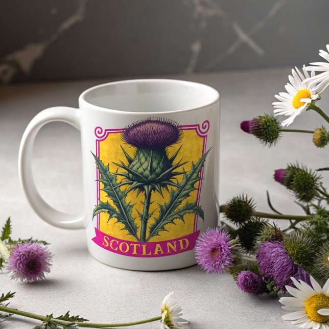 Scotland Thistle Antique Botanical Kaffeetasse (Von Creator hochgeladen)
