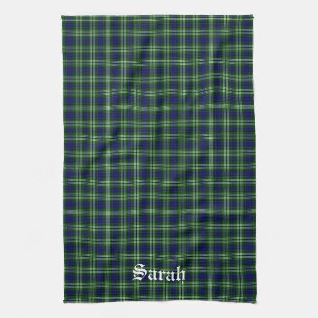 Scotland Tweedside District Tartan Personalisiert Geschirrtuch (Vertikal)