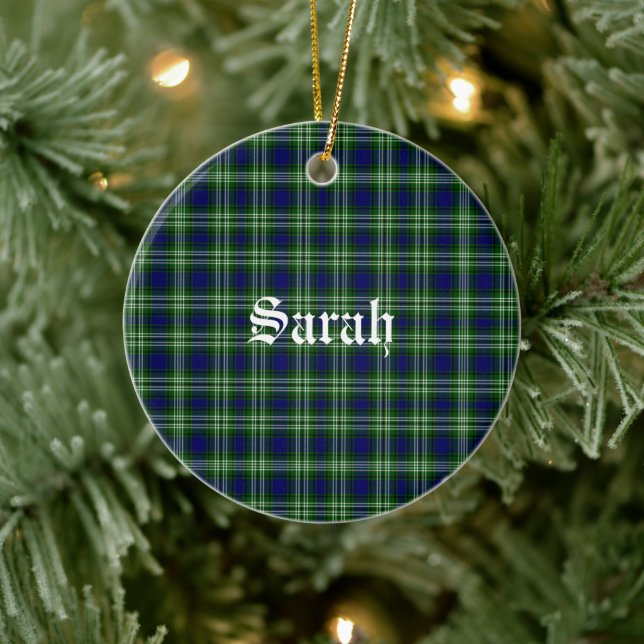 Scotland Tweedside District Tartan Personalisiert Keramik Ornament (Baum)
