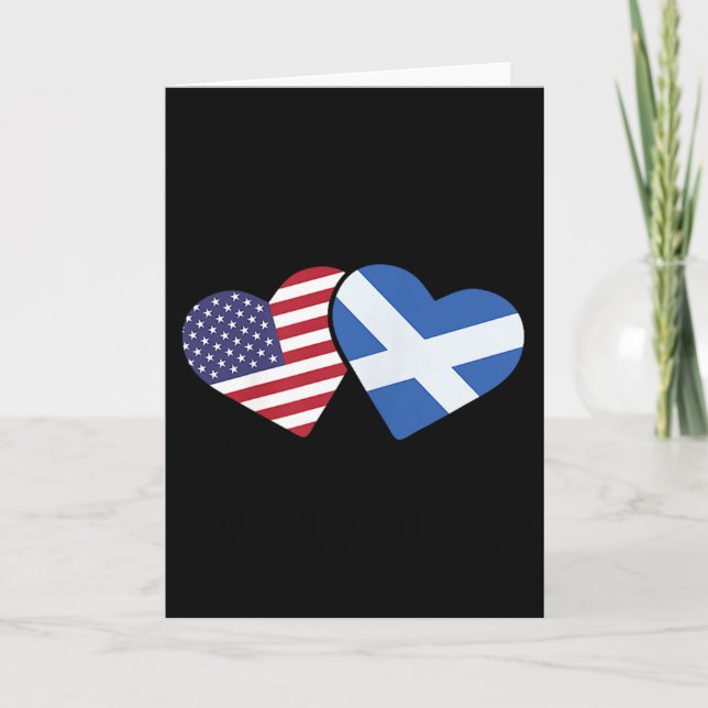Scotland Usa Flag T Shirt Heart Scottish American  Karte (Vorderseite)