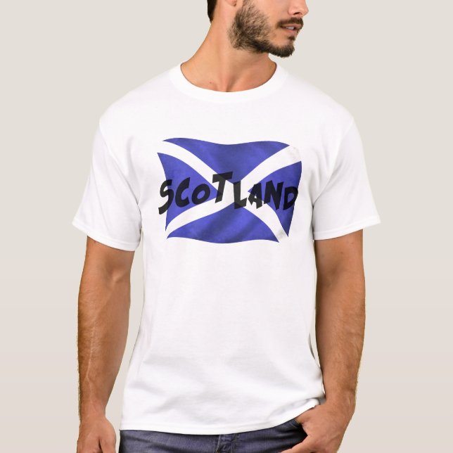 Scotland Wavy Flag T-Shirt (Vorderseite)