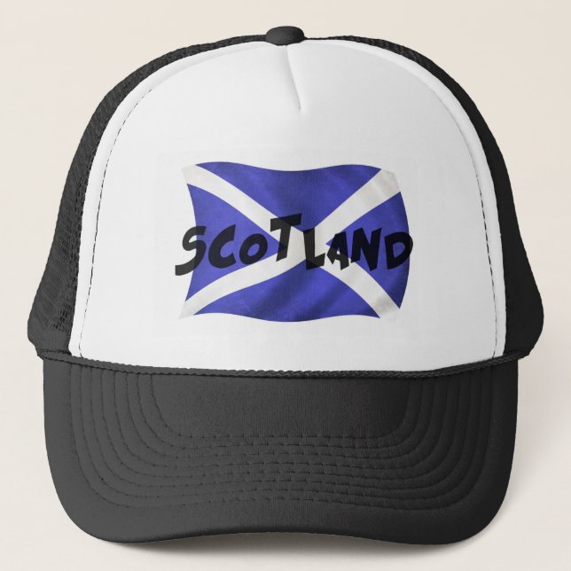 Scotland Wavy Flag Truckerkappe (Vorderseite)