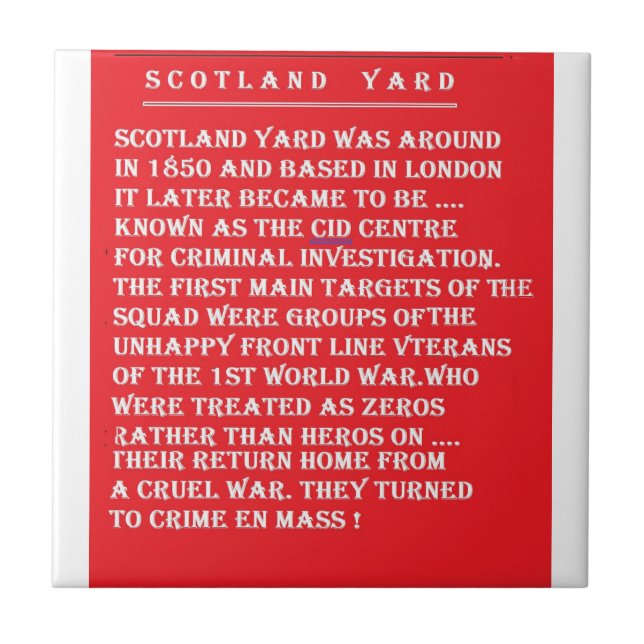 Scotland Yard die Geschichte von London England Fliese (Vorderseite)