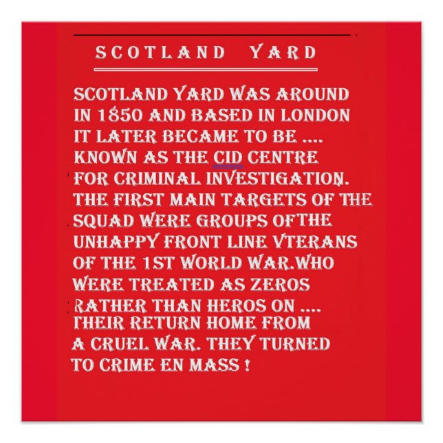 Scotland Yard die Geschichte von London England Poster (Vorderseite)