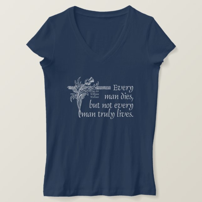 Scotland Zitat, Sir William Wallace, Thistle T-Shirt (Design vorne)