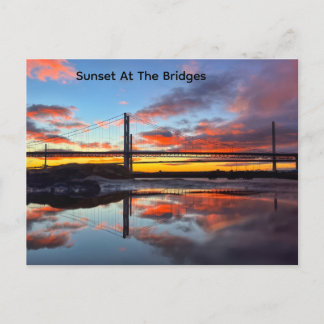 Scotlands IconicView Of Its Bridges at Sunset Postkarte