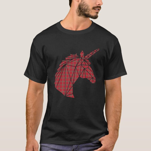 Scotsman Scotland Unicorn Kariert Tartan Day Scott T-Shirt (Vorderseite)