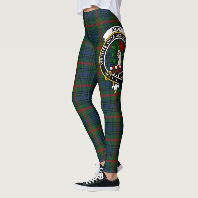 Scotstee Clan Aiton Junting Wappen Tartan Women Leggings (Links)
