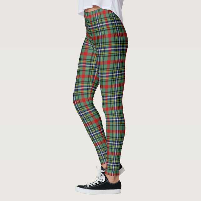 Scotstee Clan Bisset Pattern Tartan Frauen Legging Leggings (Links)