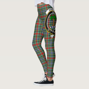 Scotstee Clan Bisset Pattern Wappen Tartan Women Leggings