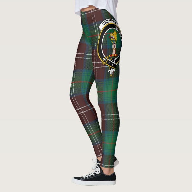 Scotstee Clan Chisholm Jagen Altes Wappen Tarta Leggings (Links)