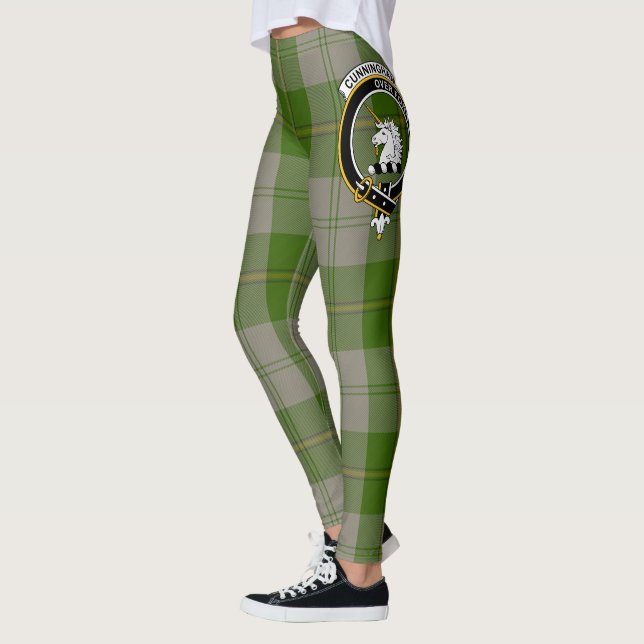Scotstee Clan Cunningham Dress Green Dancers Crest Leggings (Links)