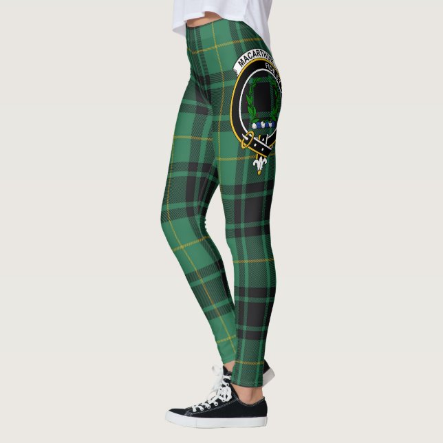 Scotstee Clan MacArthur Ancient Wappen Tartan Wome Leggings (Links)