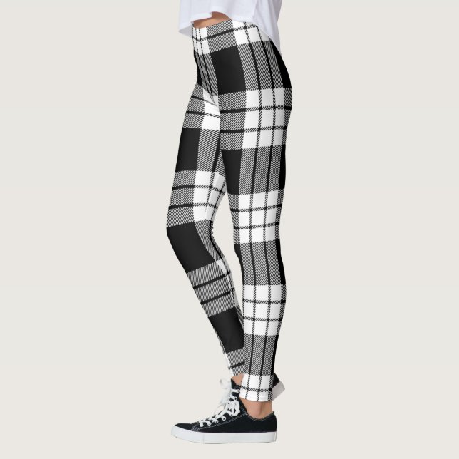 Scotstee Clan MacFarlane Black & White Tartan Wome Leggings (Links)