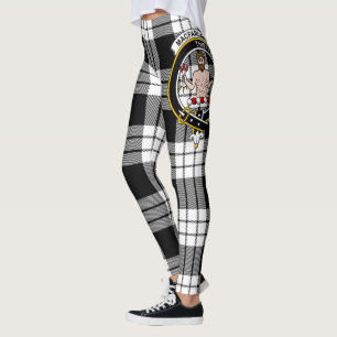 Scotstee Clan MacFarlane Black & White Wappen Tart Leggings