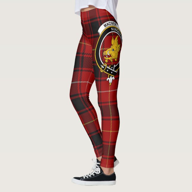 Scotstee Clan MacIver Wappen Tartan Frauen Legging Leggings (Links)