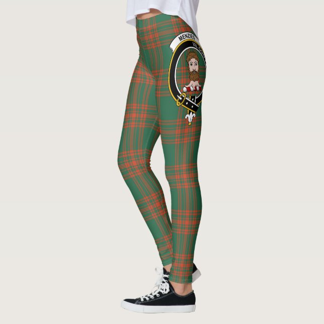 Scotstee Clan Menzies Green Ancient Wappen Tartan Leggings (Links)