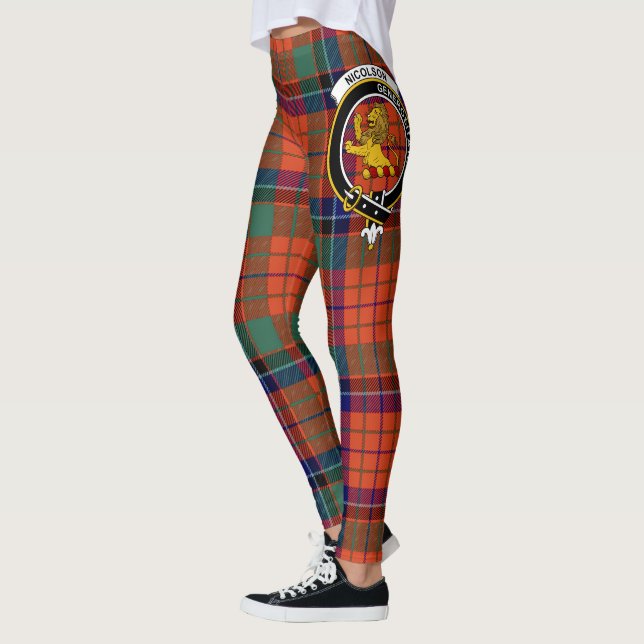 Scotstee Clan Nicolson Ancient Wappen Tartan Women Leggings (Links)