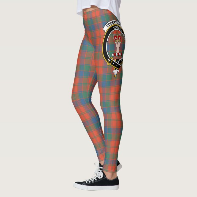 Scotstee Clan Robertson Ancient Wappen Tartan Wome Leggings (Links)
