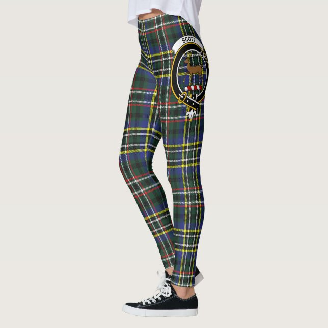 Scotstee Clan Scott Green Modern Wappen Tartan Leggings (Links)