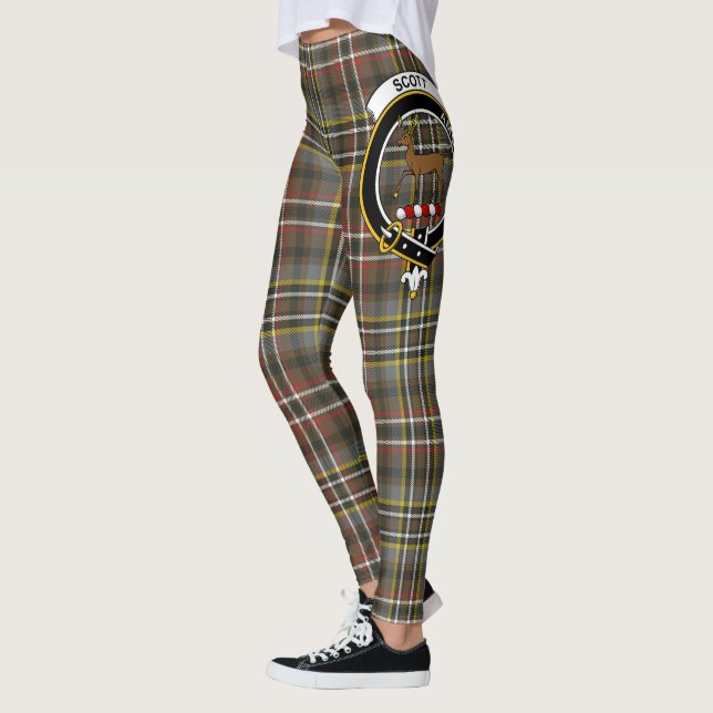Scotstee Clan Scott Green Weathered Crest Tartan Leggings (Links)