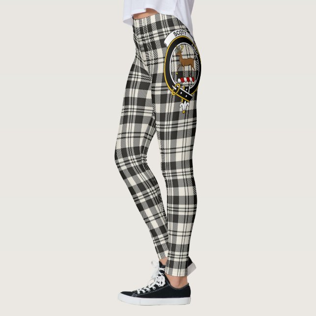 Scotstee Clan Scott Schwarz-weiß Ancient Wappen Leggings (Links)