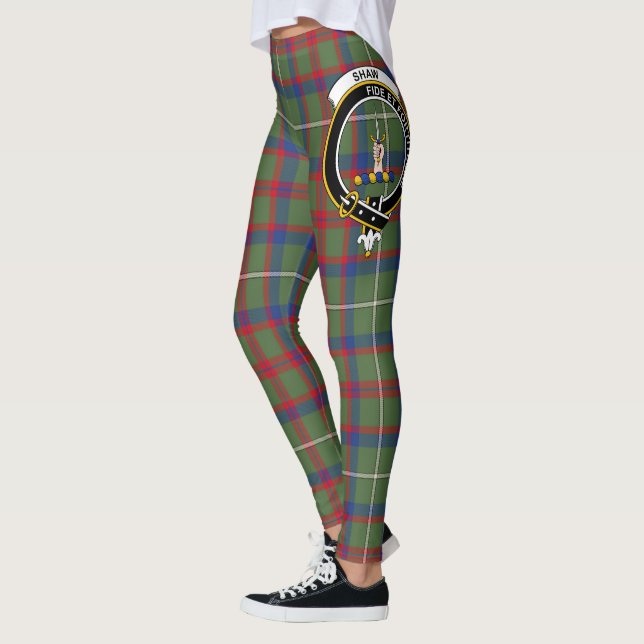 Scotstee Clan Shaw Green Modern Wappen Tartan Wome Leggings (Links)