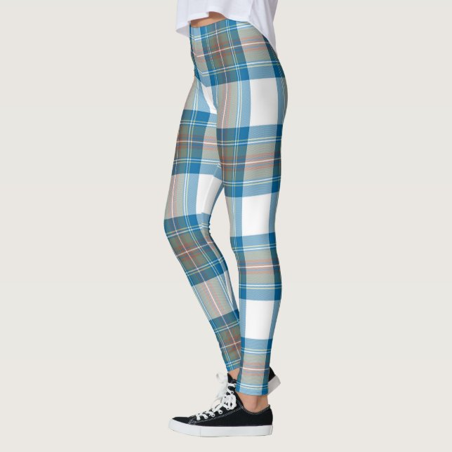 Scotstee Clan Stewart Mute Blue Tartan Women Leggings (Links)