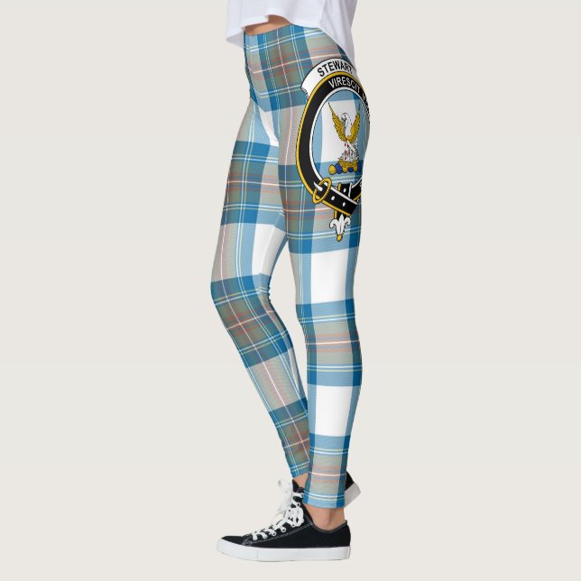 Scotstee Clan Stewart Mute Blue Wappen Tartan Wome Leggings (Links)