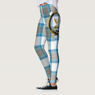 Scotstee Clan Stewart Stumpfblau Wappen Tartan Dam Leggings