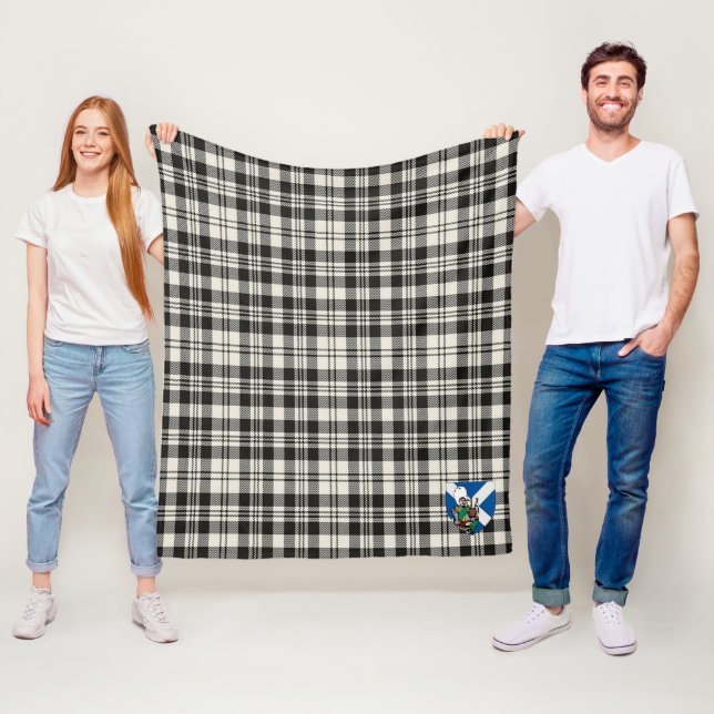Scott Black - White Ancient Tartan Kariert Fleecedecke (Beispiel)