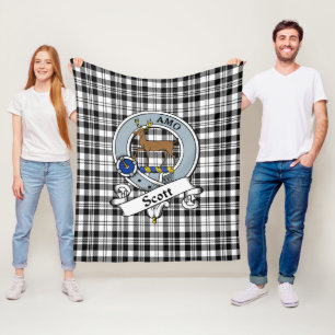 Scott Black - White Modern Clan Abzeichen Tartan K Fleecedecke