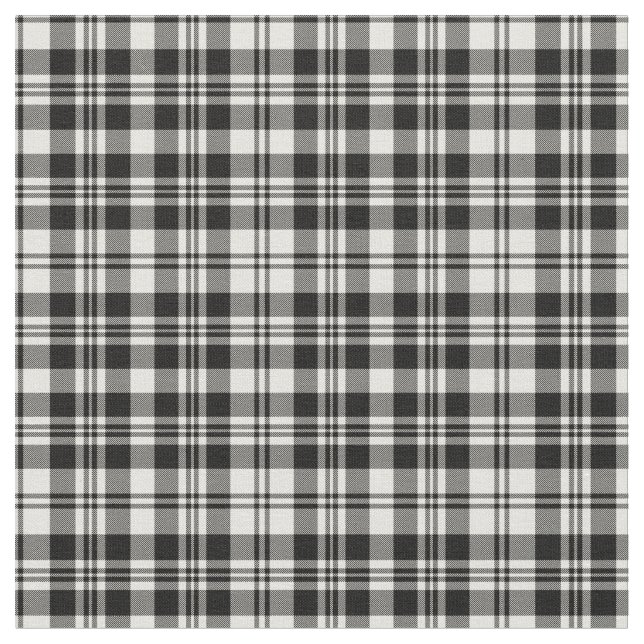 Scott Black & White Modern Tartan Stoff (Nahaufnahme)