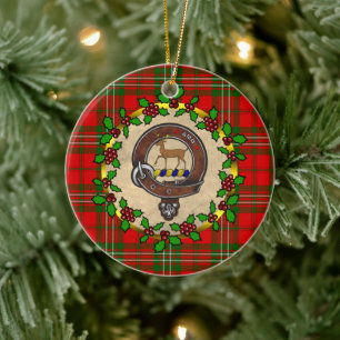 Scott Clan Abzeichen & Tartan Personalisierte Weih Keramik Ornament