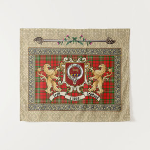 Scott Clan Abzeichen & Tartan w/Lions Tapestry Wandteppich