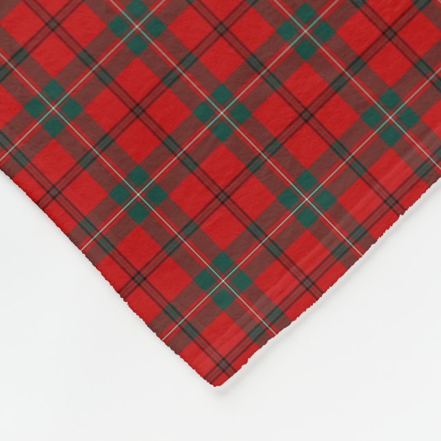 Scott Clan Red and Forest Green Tartan Fleecedecke (Ecke)