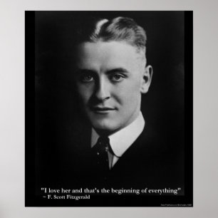 Scott Fitzgerald "Liebe/Anfang" Zitatposter Poster