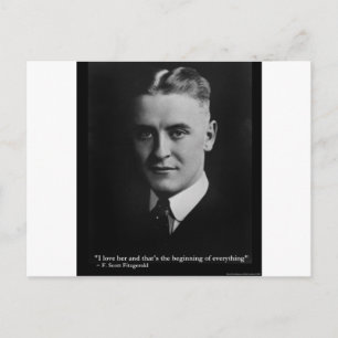 Scott Fitzgerald "Liebe/Beginning" Zitatgeschenke  Postkarte