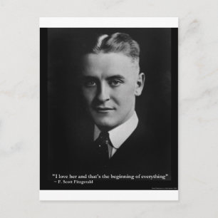 Scott Fitzgerald "Liebe/Beginning" Zitatgeschenke  Postkarte
