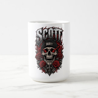 Scott Gothic Schädel personalisierter Namensentwur Kaffeetasse