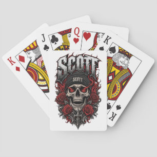 Scott Gothic Schädel personalisierter Namensentwur Spielkarten