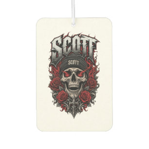 Scott Gothic Schädel personalisiertes Namensdesign Autolufterfrischer