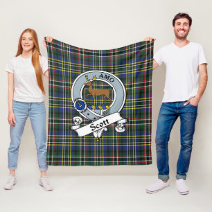 Scott Green Modern Clan Abzeichen Tartan Kariert Fleecedecke