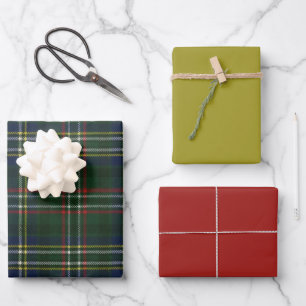 Scott Green Modern Scottish Tartan Geschenkpapier Set