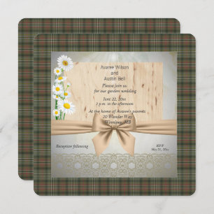Scott Green Weathered Tartan Garden Wedding Einladung