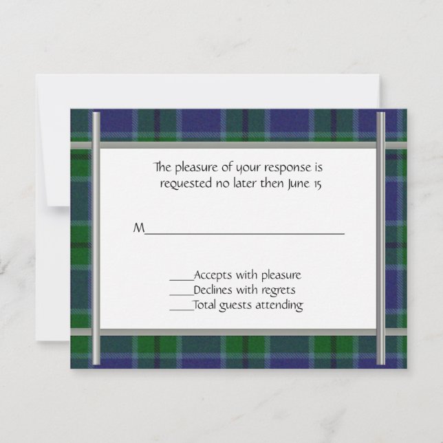 Scott Kariert Wedding RSVP Card Karte (Vorderseite)