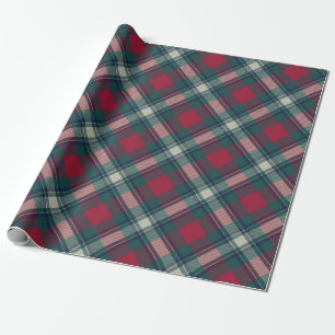 Scott Red Green Modern Scottish Tartan Geschenkpapier