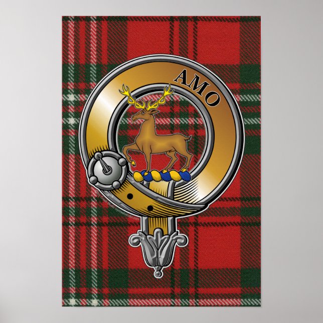 Scott Tartan & Abzeichen Poster (Vorne)